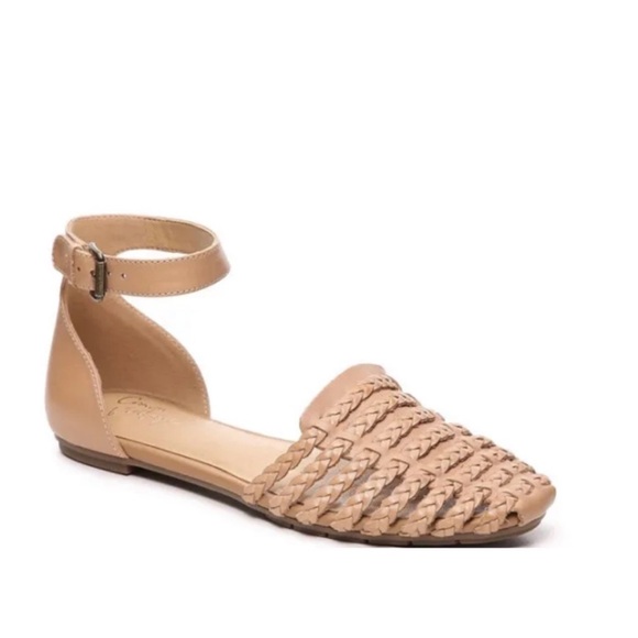 Crown Vintage Moneth Cognac Woven Ankle Strap Sandals - Picture 1 of 8
